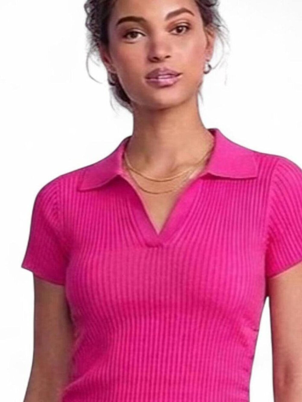 Calvin Klein Ribbed Polo Top